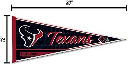RICO Industries NFL Houston Texans Classic 12 x 30 mekana pennant - EZ za vješanje - Početna Décor