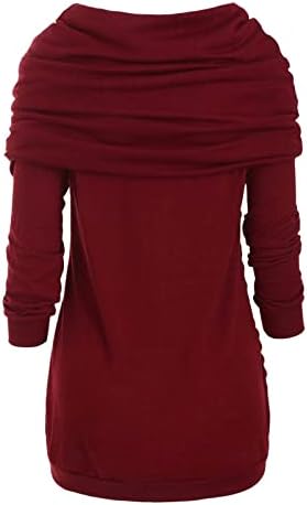 Ženske slatke džempere plus veličina O-izrez dugih rukava čvrstog botona Pachwork asimetrični vrhovi džemper Božić