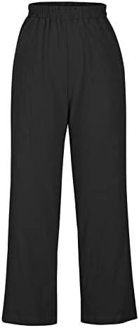 LCZIWO lane hlače za žene plaža elastična visoka struka široki noga labavi radni sat joggers dukseri sa džepovima