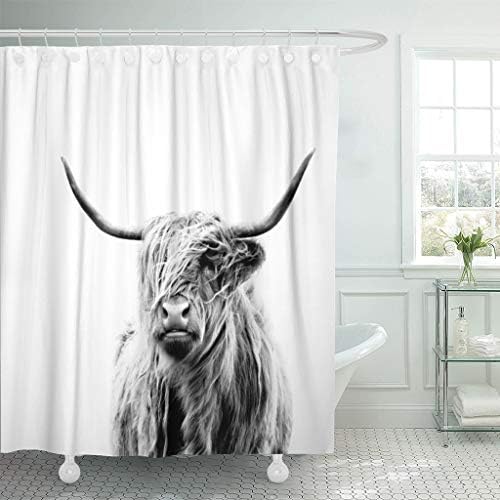 Portret za zavjese za tuširanje u ventilatorima Highland krava Početna kupaonica Dekor poliesterska tkanina vodootporna
