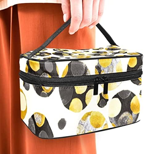 Travelna torba za šminku, akvarel Gold Black Polka Dot Sažetak Velika kozmetička torba Make up organizator