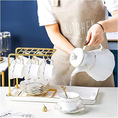 Razum Chinese Gongfu Tea Ceramic Afternoonte setovi čajni čajevi i tanjir za čaj sa metalnim držačem Pnom