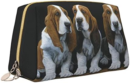 Ognot Slatki bassetski pas lupačke toaletne vrećice Organizator putovanja za muškarce i žene, lagana kožna torba za šminku velika kozmetička torba