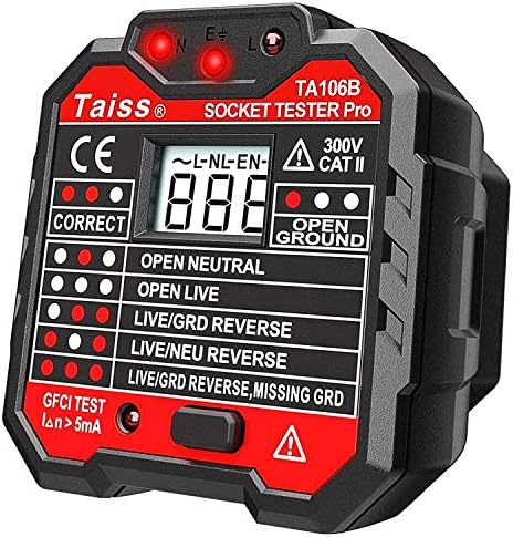 TAISS GFCI Outlet Tester Novi napredni tester sa naponom 48-250 V utičnica za napajanje Automatski električni