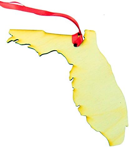 Florida Božić Ornament drvena država u obliku karta ukras ručni rad u SAD-u
