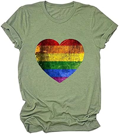 Teen Girl Casual Tees kratki rukav majice Crew Neck Rainbow Love Lover Print ljetna jesen Tees