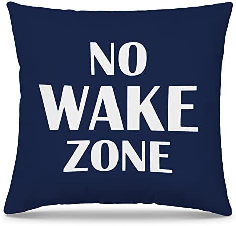 Mingnei Navy Blue No Wake Zone Backing Jastuk Counce Couch Home Boods Custus Cover, brod Nautičko
