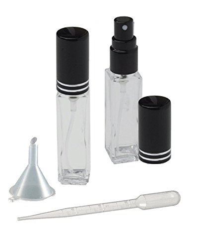 Tanak visoki parfemi Parfem Atomizer Prazne pucanje stakla Köln Bottle Crni raspršivač 1/4 oz 7.5ml Putovanja, torbica, Ispraznost