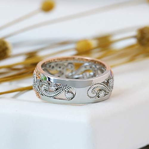 Balakie Wedding Bridal prsten, luksuzni mozaik dijamanti Rround Clout cvjetovi šuplji prsten dame dame nakit poklon, 7