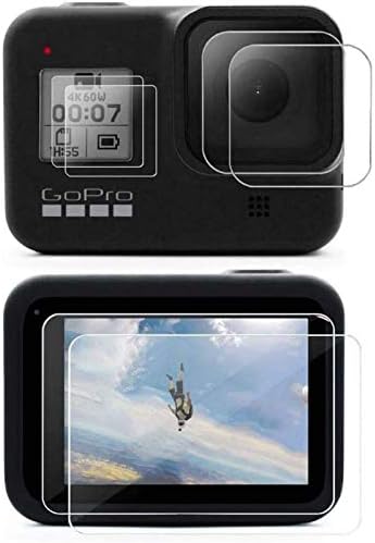 Hero 8 Zaštita ekrana za sočiva za GoPro Hero 8 crna, Ultra prozirna Zaštita ekrana od kaljenog stakla