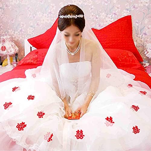 Qweqwe dvostruka sreća Confetti Table Confetti Wedding Flannel Paper-Cut Kineski tradicionalni vjenčani materijal za vjenčanu posteljinu Novi raspored kuće 120pcs