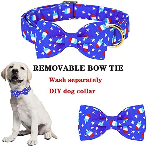 Babole kućnog ljubimca ovratnik luka kravata plava popsicle zvijezda kovratnika za pse sa sigurnosnim