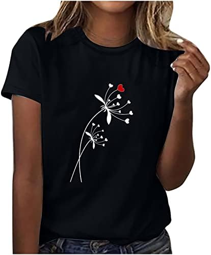 Crni ljetni pamučni pamuk Top Girls kratki rukav Udobnost Boja odjeća Crewneck Grafička majica casual