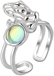 2023 Novi prsten od čvorova srebrni mjesec prsten podesiv rainbow moon prsten sintetički otvoreni prsten nakit poklon za žene prstenovi za vašu djevojku