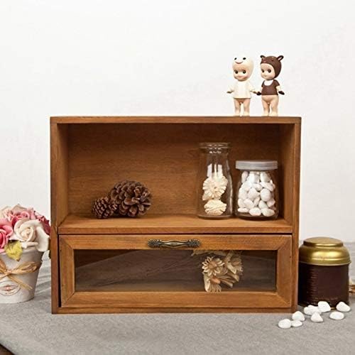 Anncus -wood Cabinet Box Organizator Skladištenje Skladište Vintage Završna pohranjivanje Retro Završna kutija za odlaganje 30x12x24cm -