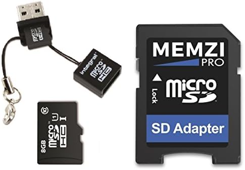 MEMZI PRO 8GB Klasa 10 90MB / s Micro SDHC memorijska kartica sa SD adapterom i Micro USB čitačem za mobilne telefone