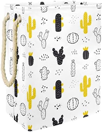 Crno bijelo žuto kaktus korpa za veš torbe ugrađena podstava sa odvojivim nosačima sklopiva korpa za veš