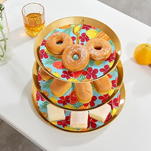 Troieredna stalka za desert Cupcake Voća ploča Plastična držač za posluživanje za zaslon za vjenčanje za rođendan