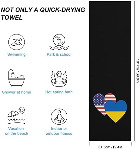 Ukrajinska američka srčana zastava Brzi suhi ručnici za pranječi za pranje visoko upijaju lica za lice