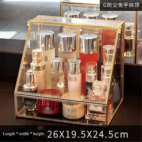 XMTXZYM Staklene kozmetičke kutije za skladištenje Makeup Organizator Desktop pamučni nosač ruž