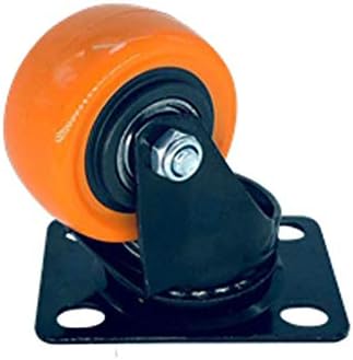Teški točkovi - paket od 4 okretnog ploča, PVC točkove premium teških turskih kotača, 360 ° gornja ploča, sigurnosni dvostruki zaključavanje, bez buke, žute, kolica, kolica, radna stanica (1,5IN, fiks