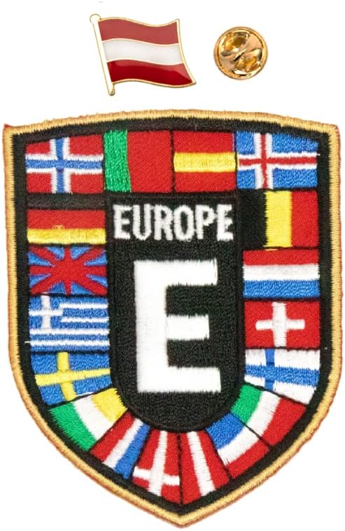 A-One Austria Nacionalni baner Ranger Pin + Europe Nations Series Shield Army Badge Patch, EU zakrpa