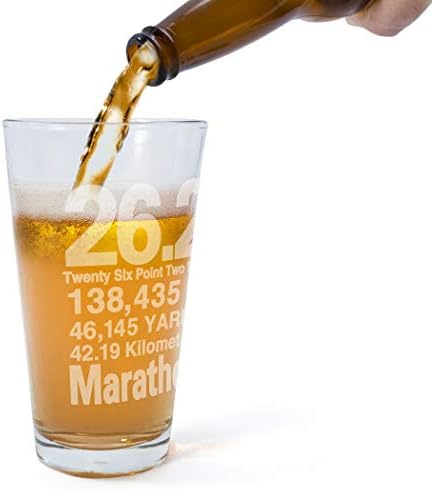 Otišao za trčanje 26.2 matematike milja ugravirano pivo Pinta Glass 16 oz.