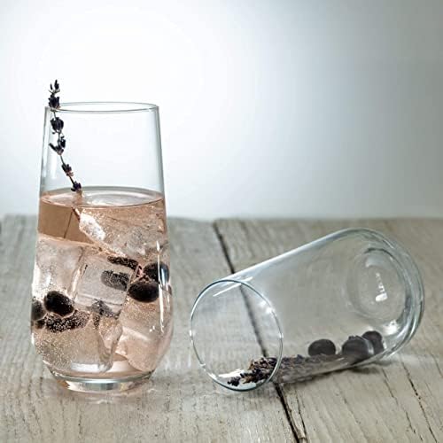 Krosno naočare Set / 6x visoke čaše za piće sa vodenim sokom 16.2 oz + 6x čaše za piće sa vodenim sokom 12.9 Oz / kristalno staklo / savršeno za dom, restorane i zabave / sigurno u mašini za pranje sudova