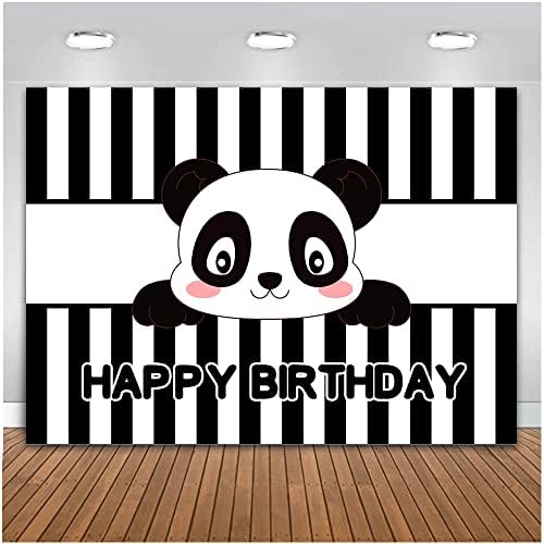 TOAOFY 7x5ft slatka crtana Panda photo Backdrop crna bijela pozadina za Sretan rođendan djeca dijete