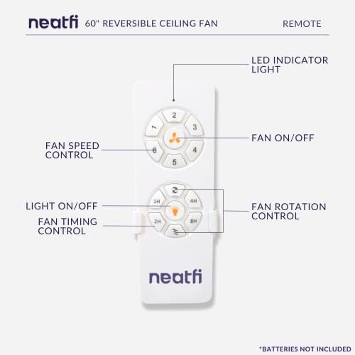 Neatfi Nordic Simple 60 Flush montažni stropni ventilator sa 3 sebove od punog drveta, 6-stepeni daljinski,