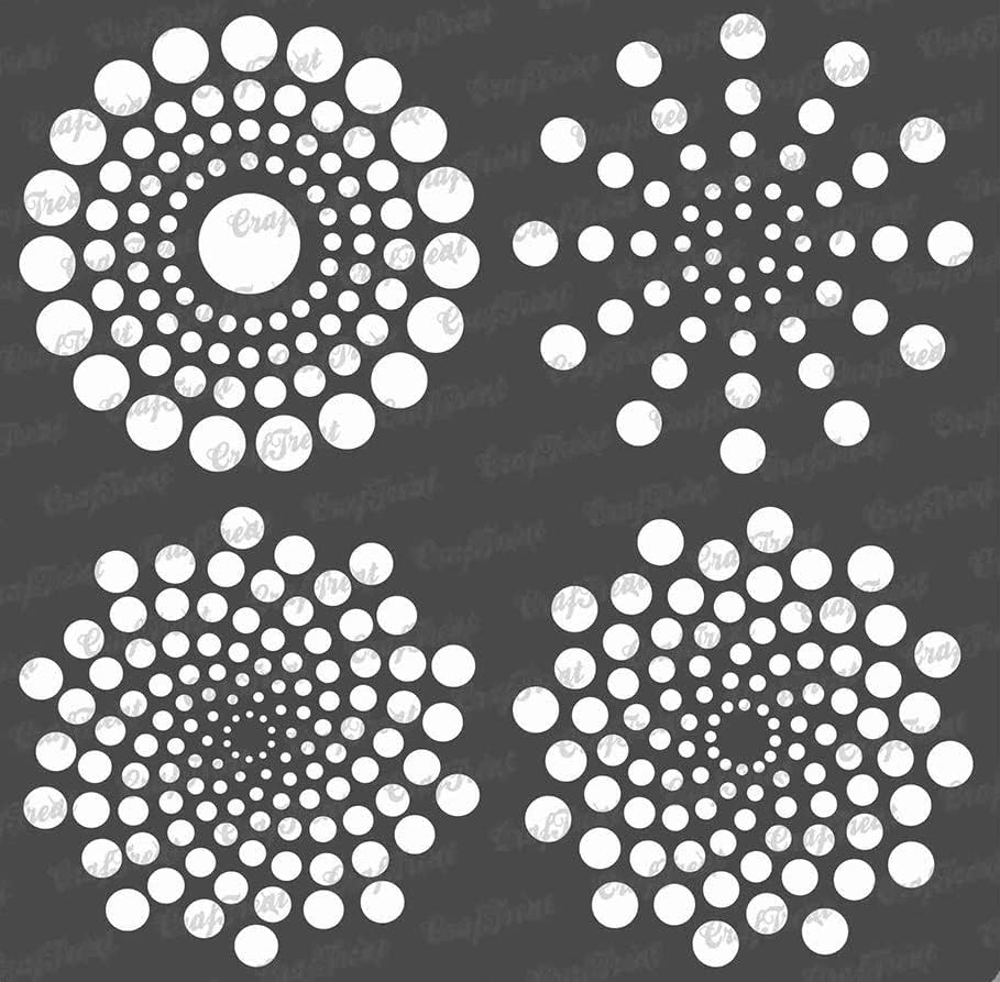 Craftreat Dot Mandala šablone za farbanje na drvetu, platnu, papiru, tkanini, podu, zidu i pločicama - osnove