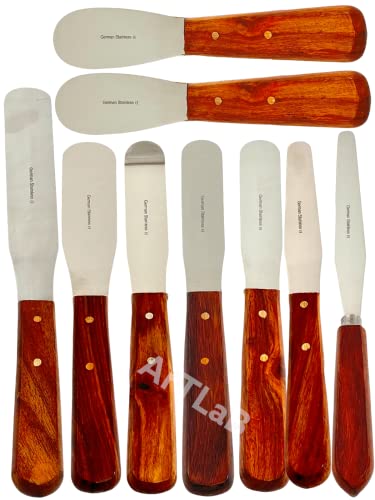 ArTLaB Premium Lab spatule od nerđajućeg čelika sa drvenom ručkom set lopatica od nerđajućeg čelika