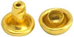 Wuuycoky Zlatni dvostruki kapa za zakovice od gljiva Metalna kapa 5 mm i post 5 mm pakovanje od