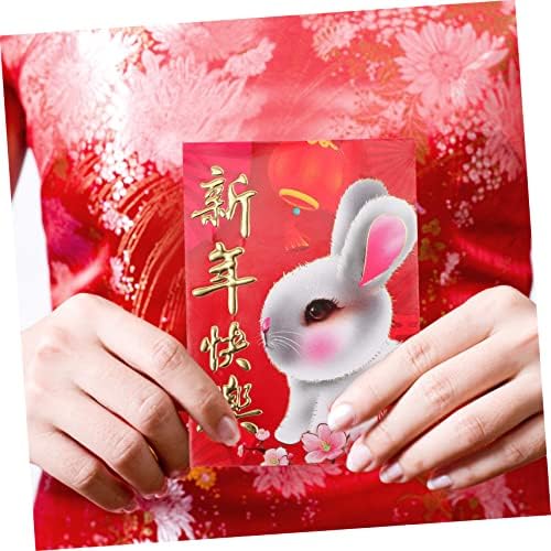 BESPORTBLE crvena koverta djeca pokloni crveni poklon papir poklon 60kom poklon novac koverte Bunny godina crveni paket tradicionalni crveni džepovi zec godina papir crveni paketi Zodiac Rabbit crvena koverta