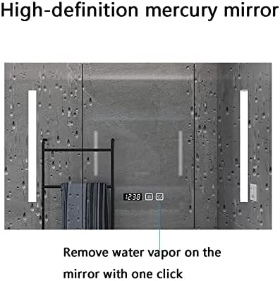 RAZZUM ogledalo LED osvijetljeni ormar za ogledalo u kupaonici, kupaonski ormarići zidni sa 3 vrata