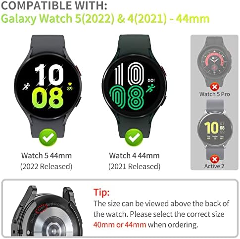 Richone kompatibilan sa Samsung Galaxy Watch 5 / Galaxy Watch 4 44mm Zaštitni zaslon, puni zaštitni poklopac