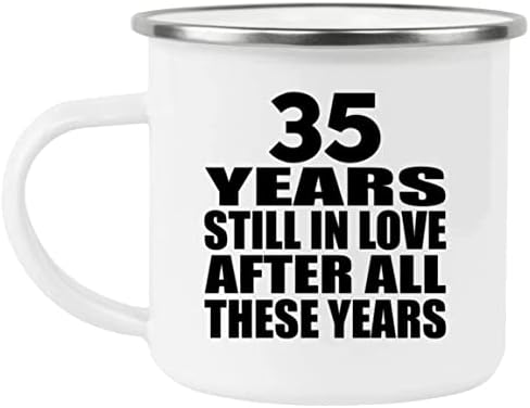 Dizajnirajte 35. godišnjicu 35 godina još uvijek zaljubljena nakon ovih godina, 12oz šalica od nehrđajućeg čelika čaša od nehrđajućeg čelika sa ručkom, pokloni za rođendan godišnjica Božićne Xmas