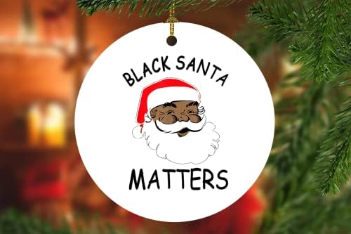 Afroamerički Santa Black Matters Ukrasi, Afroamerički Božićni Ukrasi, Afroamerički Santa Ornament