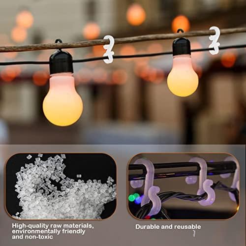 LGNL 200PCS Božić String Light Hooks vanjski Light Clips Mini oluk Hang kuke Weatherproof Plastic