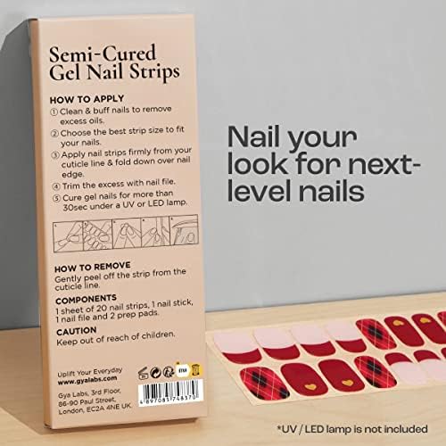 Gya Labs set naljepnica za nokte-dugotrajni nokti za žene - Polusušene gel trake za nokte - naljepnice za