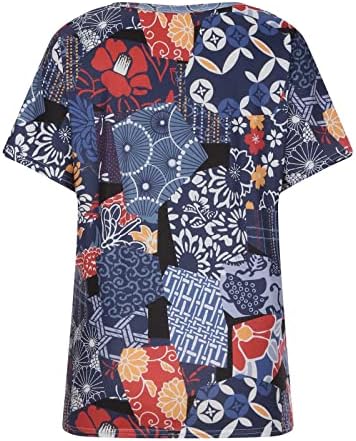 Djevojke 2023 Odjeća modni kratki rukav pamuk V izrez Grafički ručak Bluza majica Jesen Summer