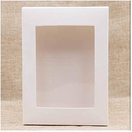 Aosuai 20pcs DIY papir za papir sa prozorom bijela / crna / kraft papir poklon kutija za tortu pakiranje za vjenčanje