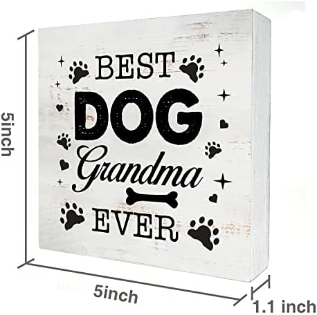 Najbolji pas baka ikad Drvena kutija sa znakom Kućni dekor rustikalni Psi ljubavnik Quote Drvena kutija znak blok ploča za zidni stol za uređenje kućne kancelarije 5x 5