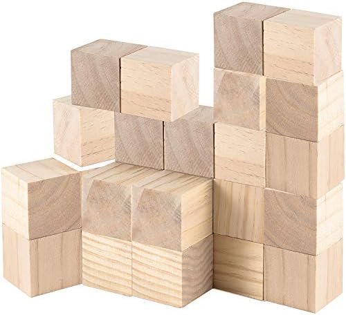 Hakzeon 60 pakovanja 2 inčne drvene kocke, nedovršeni drveni kvadratni blokovi za matematičku