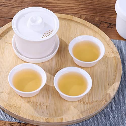 Cabilock japanska čajna čaj set za čaj: 2 seta kineski kung fu s čajem infusiraju čaj za čaj za čaj za čaj bijeli čajnik za vanjski piknik Hotel prijenosni čaj