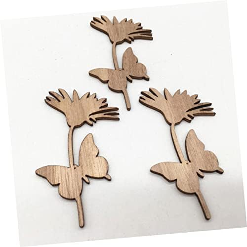 Amosfun 30kom drvene kriške ukrasi od cvjetnog drveta drveni izrezi za zanate drveni čips Drvo Abeceda drveni