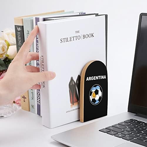 Argentina Football Soccer drvena Bookend za policu teške knjige stalak za knjige Završava dekoraciju kancelarijske kućne biblioteke