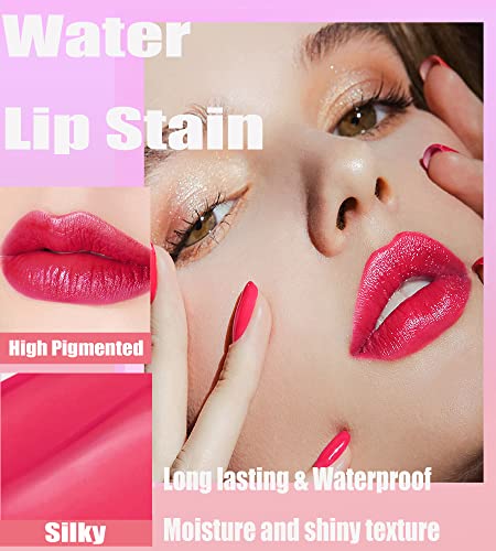 Easilydays 6 boja Water Lip Tint Stain, 2 u 1 Lip & Cheek Tint hidratantni Mini tečni ruž za usne, mat Velvet