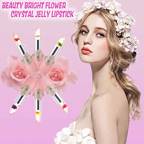 Witcrskm ruž za promjenu boje 2 kom, Magic Crystal Flower Jelly Set šminke za usne, dugotrajni balzam za usne