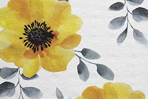 Ambesonne cvjetni joga ručnik, akvarel stil mapova s ​​lišćem romantične proljetne vremenske sezone, neklizajući znoj za apsorpciju joge pilates pokrivač za vežbanje, 25 x 70, zemlja žuta i bijela